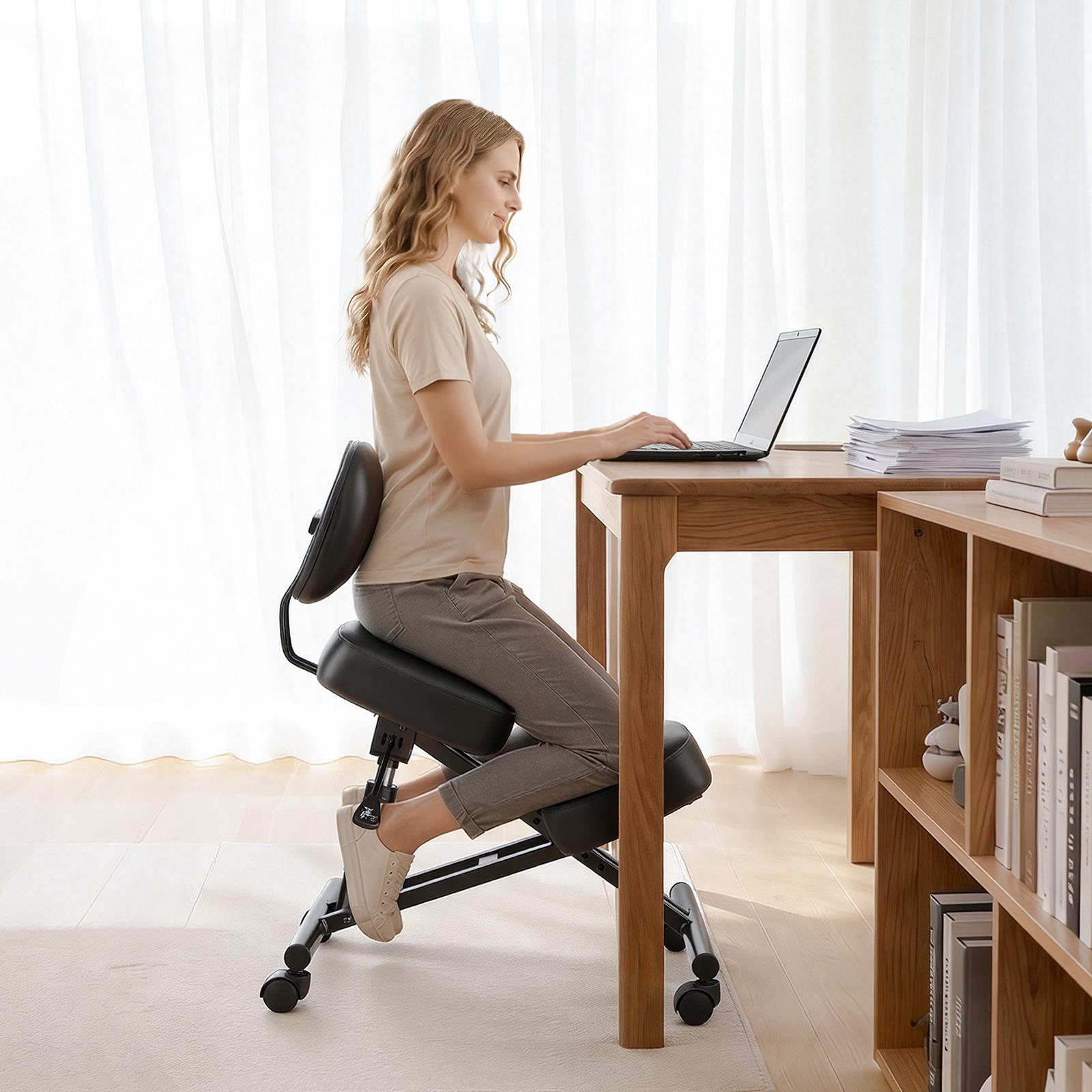 Office Chair - Ergonomiczne krzesło do medytacji, z oparciem,