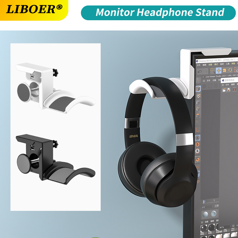 Monitor Stand - Stojak na słuchawki do monitora, plastikowy,