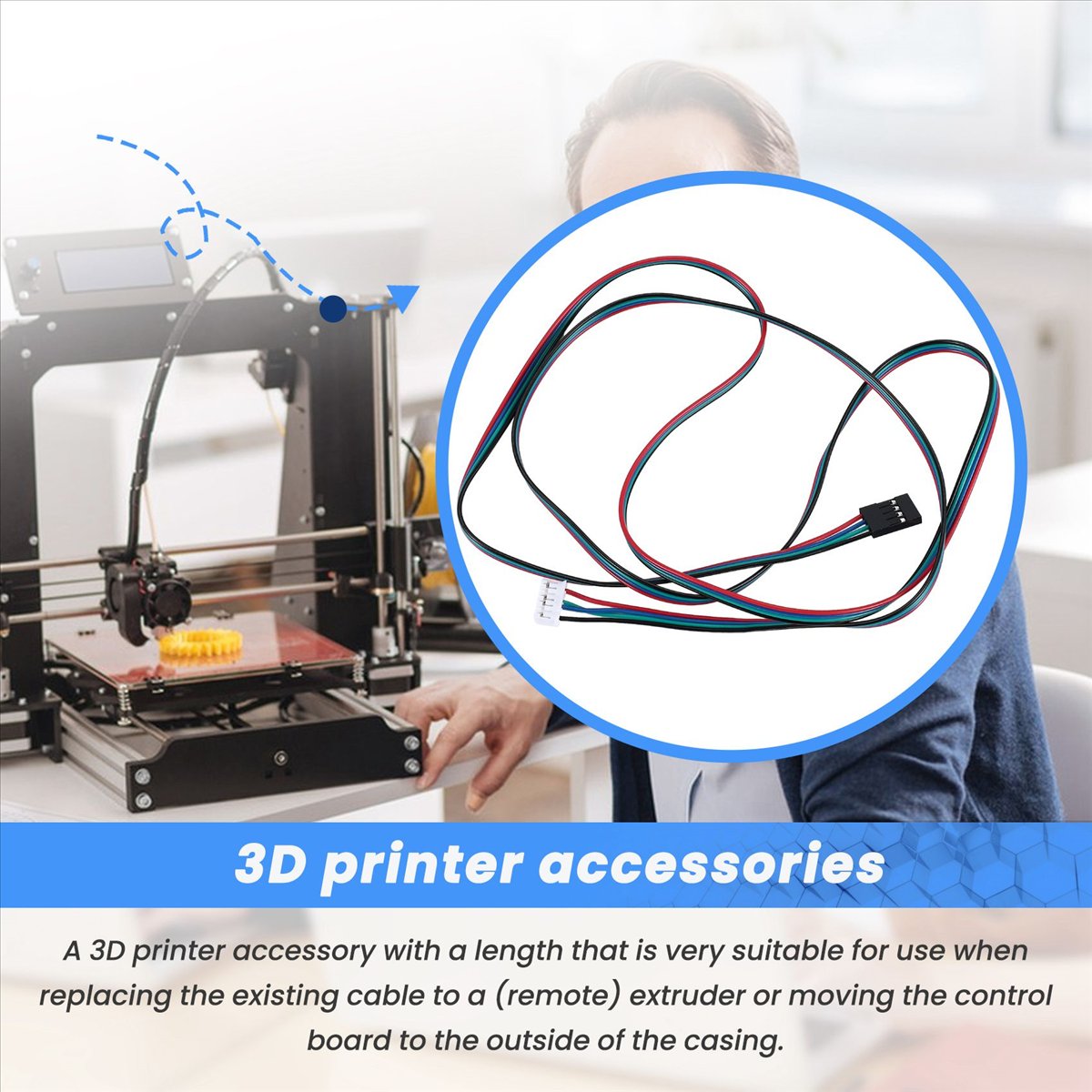 Printer Stand - Przedłużony kabel do silnika krokowego NEMA