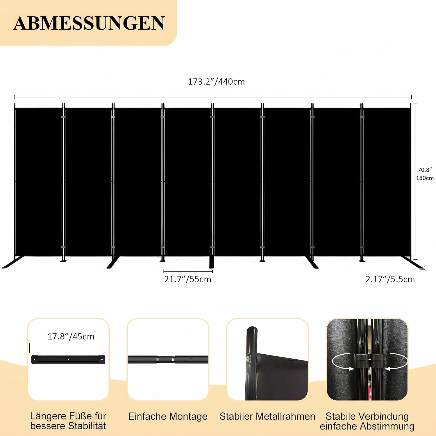 8-panelowa składana ścianka dz – Partition Screen Divider recenzja i cena