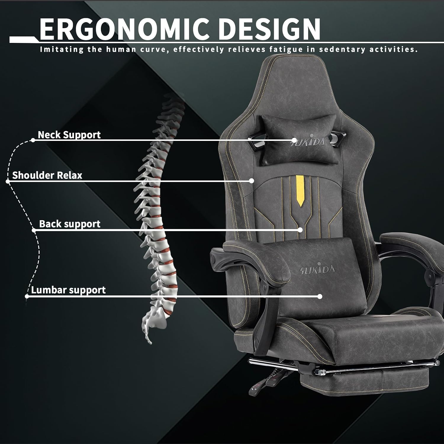 Krzesło do gier z podnóżkiem,  – Office Chair Cushion recenzja i cena